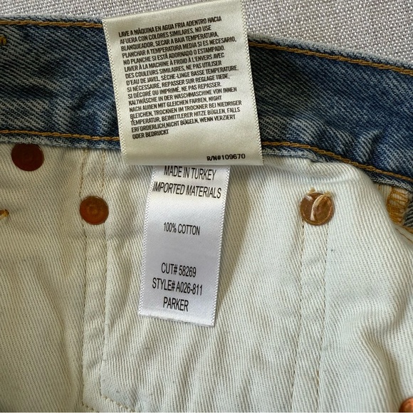 AGOLDE Blue PARKER VINTAGE CUT OFF SHORT Size 29 Raw Hem Casual Summer Jean - Picture 10 of 13